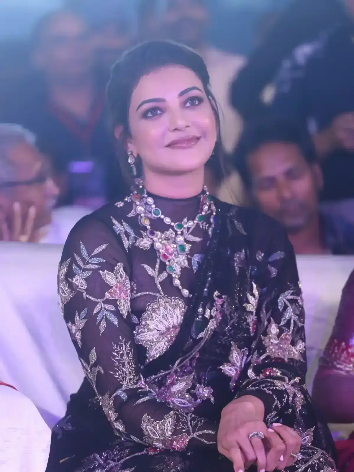 Kajal Aggarwal In Black Saree At Bhagavanth Kesari Movie Launch